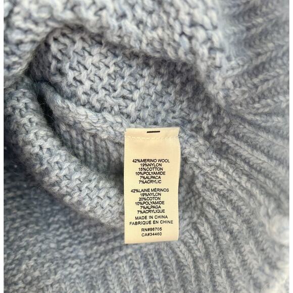 NWT $350 Rebecca Taylor Cable Knit Sweater MEDIUM Misty Blue Pullover Wool Blnd - Picture 6 of 8